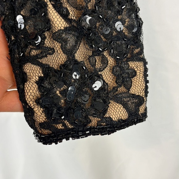 Andretta Donatello Black Lace Sequin Jacket & Tank Top Formal Set 2 Pieces Sz S - Picture 8 of 16